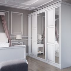 Шкаф-купе 2150 серии NEW CLASSIC K6Z+K1+K6+B22+PL2(по 2 ящика лев/прав+1 штанга+1 полка) профиль «Капучино» в Дегтярске - degtyarsk.mebel24.online | фото