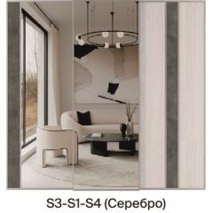 Шкаф-купе 2250 серии SILVER S5+S5+S5 B22+PL4 (по 2 ящика лев/прав+F обр.штанга) профиль «Серебро» в Дегтярске - degtyarsk.mebel24.online | фото 9