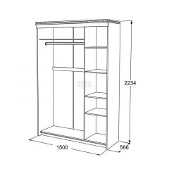 Шкаф-купе 3-х дверный Ольга-13 (1500) в Дегтярске - degtyarsk.mebel24.online | фото 2