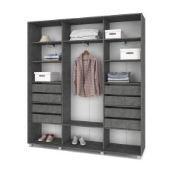 МАРТИН Шкаф-купе Камень темный (2200*450) М421 в Дегтярске - degtyarsk.mebel24.online | фото 4