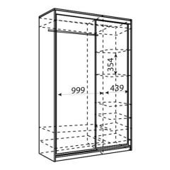 Шкаф-купе Рене 1500 вариант 3 (ЛДСП/Зеркало) в Дегтярске - degtyarsk.mebel24.online | фото 2