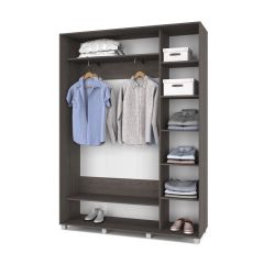 РОЛАНД Шкаф-купе с зеркалами Анкор темный (450*1600) Р463 в Дегтярске - degtyarsk.mebel24.online | фото 3