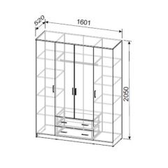 Шкаф ШК-1 (Ясень Анкор светлый) в Дегтярске - degtyarsk.mebel24.online | фото 2
