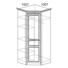 Шкаф угловой №183 "Лючия" Фасад глухой (Угол 1007*1007) Дуб оксфорд в Дегтярске - degtyarsk.mebel24.online | фото 2