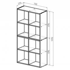 Стеллаж 8 секций (дуб сонома) в Дегтярске - degtyarsk.mebel24.online | фото 2