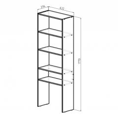 Стеллаж Элемент-1 (дуб сонома) в Дегтярске - degtyarsk.mebel24.online | фото 2