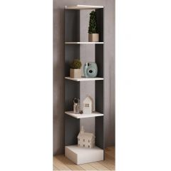 Стеллаж СТМ-1 ЛДСП Графит серый/ЛДСП Белый в Дегтярске - degtyarsk.mebel24.online | фото