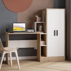Стол компьютерный СКМ-1 ЛДСП Белый/Дуб сонома в Дегтярске - degtyarsk.mebel24.online | фото
