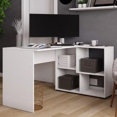 Стол компьютерный угловой СКМУ-4 Белый в Дегтярске - degtyarsk.mebel24.online | фото