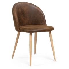 Стул на металлокаркасе Aldo dark brown / wood в Дегтярске - degtyarsk.mebel24.online | фото