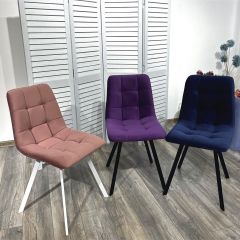 Стул CHILLI-Q SQUARE розовый #15, велюр / белый каркас, 4 шт./1 к, М-City в Дегтярске - degtyarsk.mebel24.online | фото 5