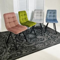 Стул CHILLI SQUARE BLUVEL-03 светло-серый, велюр / черный каркас М-City в Дегтярске - degtyarsk.mebel24.online | фото 5