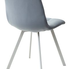 Стул CHILLI SQUARE G108-56 пудровый синий, велюр/ белый каркас М-City в Дегтярске - degtyarsk.mebel24.online | фото 4