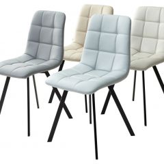 Стул CHILLI SQUARE HK017-03 светло-серый, PU/ черный каркас М-City в Дегтярске - degtyarsk.mebel24.online | фото 2