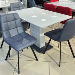 Стул CHILLI SQUARE HK017-09 серо-черничный, PU/ черный каркас М-City в Дегтярске - degtyarsk.mebel24.online | фото 6