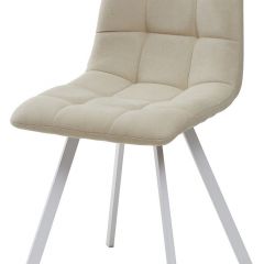 Стул CHILLI SQUARE UF860-01B бежевый, ткань/ белый каркас М-City в Дегтярске - degtyarsk.mebel24.online | фото