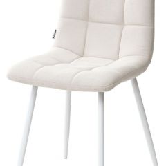 Стул CHILLI UF860-01B бежевый, ткань/белый каркас М-City в Дегтярске - degtyarsk.mebel24.online | фото