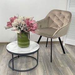 Стул GALE 360 град. поворот. BLUVEL-40 BEIGE, велюр/ черный каркас, М-City в Дегтярске - degtyarsk.mebel24.online | фото 3