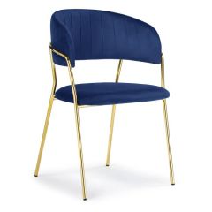 Стул на металлокаркасе Kamelia dark blue / gold в Дегтярске - degtyarsk.mebel24.online | фото