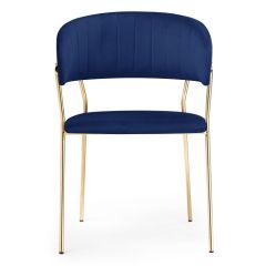 Стул на металлокаркасе Kamelia dark blue / gold в Дегтярске - degtyarsk.mebel24.online | фото 2