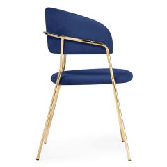 Стул на металлокаркасе Kamelia dark blue / gold в Дегтярске - degtyarsk.mebel24.online | фото 3