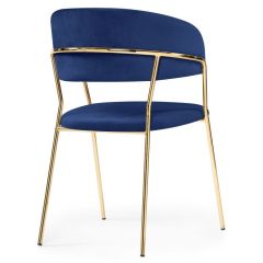 Стул на металлокаркасе Kamelia dark blue / gold в Дегтярске - degtyarsk.mebel24.online | фото 4