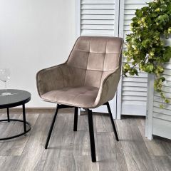 Стул MAVERICK 360 град. поворот. BLUVEL-40 BEIGE/ черный каркас, М-City в Дегтярске - degtyarsk.mebel24.online | фото 5