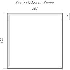 Зеркало Corsica 600х600 black без подсветки Sansa (SB1064Z) в Дегтярске - degtyarsk.mebel24.online | фото 4
