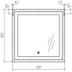 Зеркало Even 70 black с подсветкой Sansa (SE1054Z) в Дегтярске - degtyarsk.mebel24.online | фото 6