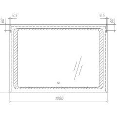 Зеркало Galaxy 100 alum с подсветкой Sansa (SG1008Z) в Дегтярске - degtyarsk.mebel24.online | фото 7