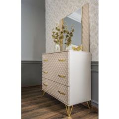 Зеркало ППУ Lara (бежевый глянец) в Дегтярске - degtyarsk.mebel24.online | фото 3