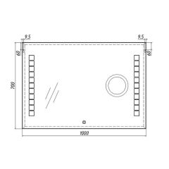 Зеркало Quadro 100 alum (линза) с подсветкой Sansa (SQL1030Z) в Дегтярске - degtyarsk.mebel24.online | фото 8