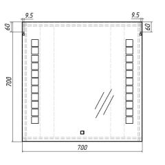 Зеркало Quadro 70 alum с подсветкой Sansa (SQ1016Z) в Дегтярске - degtyarsk.mebel24.online | фото 6