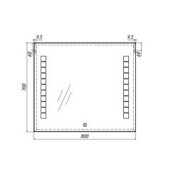 Зеркало Quadro 80 alum с подсветкой Sansa (SQ1017Z) в Дегтярске - degtyarsk.mebel24.online | фото 7