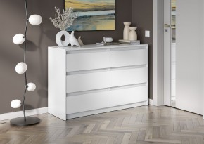 АЙДЕН КМ06-1200 Комод 6 ящиков (белый) в Дегтярске - degtyarsk.mebel24.online | фото