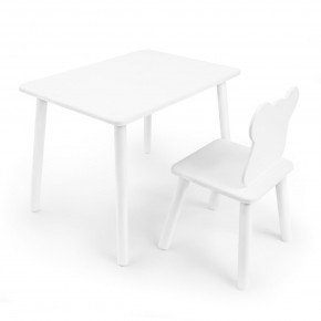 Детский комплект стол и стул «Мишка» Rolti Baby (белый/белый, массив березы/мдф) в Дегтярске - degtyarsk.mebel24.online | фото