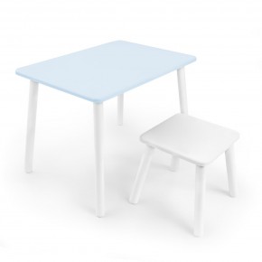 Детский комплект стол и табурет Rolti Baby (голубая столешница/белое сиденье/белые ножки) в Дегтярске - degtyarsk.mebel24.online | фото