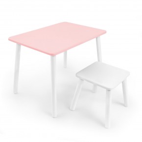 Детский комплект стол и табурет Rolti Baby (розовая столешница/белое сиденье/белые ножки) в Дегтярске - degtyarsk.mebel24.online | фото