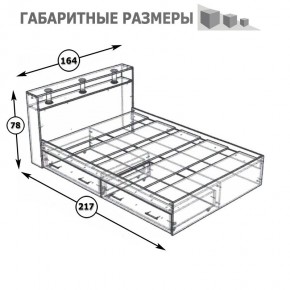 Камелия Кровать с ящиками 1600, цвет белый, ШхГхВ 163,5х217х78,2 см., сп.м. 1600х2000 мм., без матраса, основание есть в Дегтярске - degtyarsk.mebel24.online | фото 6