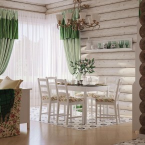 Комлект Вествик обеденный стол и четыре стула, массив сосны, цвет белый в Дегтярске - degtyarsk.mebel24.online | фото