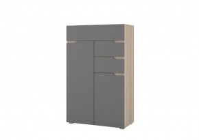Комод АНТАЛИЯ (Сонома/Графит софт) в Дегтярске - degtyarsk.mebel24.online | фото