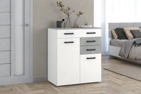 Комод Ева (Белый текстурный/Бетонный камень) в Дегтярске - degtyarsk.mebel24.online | фото