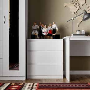 Комод КАСТОР с тремя ящиками, цвет белый в Дегтярске - degtyarsk.mebel24.online | фото 3