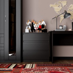 Комод КАСТОР с тремя ящиками, цвет Дуб Венге в Дегтярске - degtyarsk.mebel24.online | фото 3