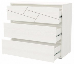 АДЕЛИНА Комод с тремя ящиками (белый рамух) в Дегтярске - degtyarsk.mebel24.online | фото 2