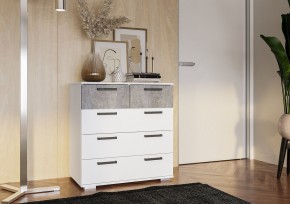 Комод Стандарт-5 NEW (белый/цемент светлый) в Дегтярске - degtyarsk.mebel24.online | фото 3