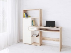 Компьютерный стол Квартет-8 дуб сонома/белый в Дегтярске - degtyarsk.mebel24.online | фото