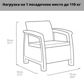 Комплект мебели Корфу Рест (Corfu Rest - without table) коричневый в Дегтярске - degtyarsk.mebel24.online | фото 3