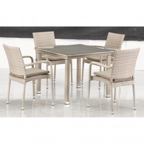 Комплект плетеной мебели T256C/Y376C-W85 Latte (4+1) + подушки на стульях в Дегтярске - degtyarsk.mebel24.online | фото 3