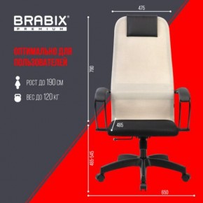 Кресло BRABIX PREMIUM "Ultimate EX-800" пластик, плотная двойная сетка Х2, черное/бежевое, 532916 в Дегтярске - degtyarsk.mebel24.online | фото 6